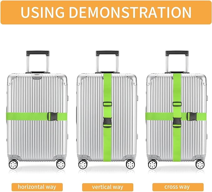 BILIONE 4 Pack Luggage Straps 79" Long Belts Keep Suitcase Secure While - Image 3