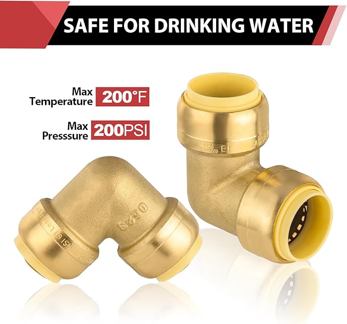 12piece EFIELD 3/4-inch 90-Degree Elbow, Push-Fit Brass Fittings | Connect - Image 4