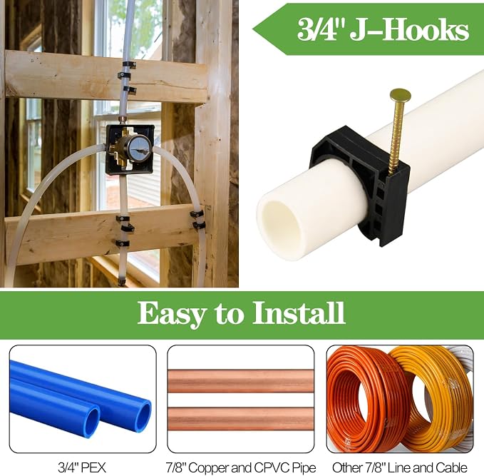 200 Pack 3/4" Half Clamps J-Hook - Image 3