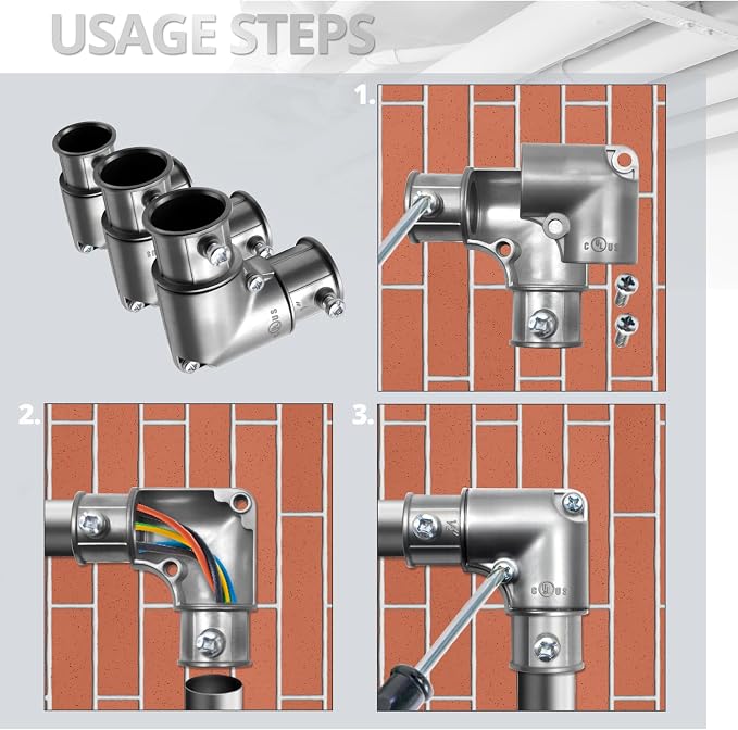 90 Degree EMT Pull Elbow, 1/2 Inch Inside Corner Conduit Coupling - Image 6