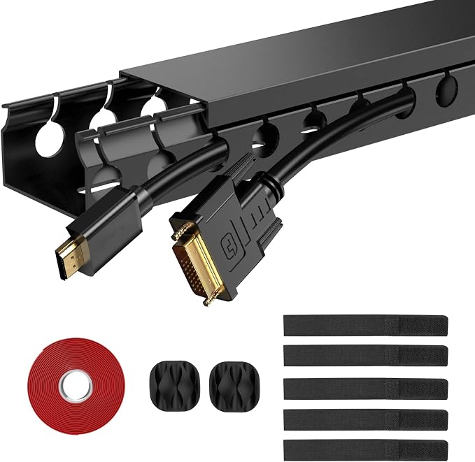 ENONCI Cable Raceway 154in Wire Covers Under Desk Cable Management 10-Pack | by ENONCI