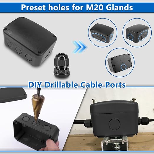 Black Project Box ABS Plastic Junction Box IP66 Waterproof Electrical Boxes | - Image 6