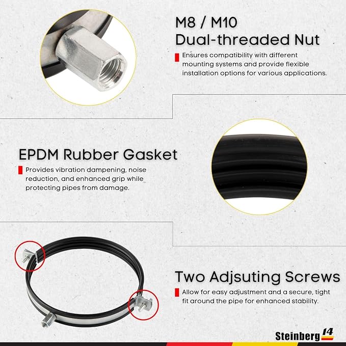 2pcs, Duct Clamp 8 inch Bracket - Image 6