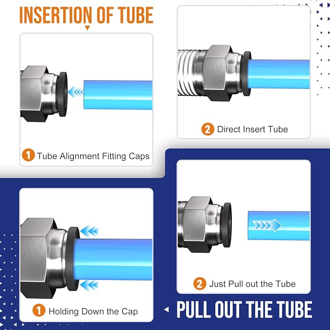 3/8 Push to Connect Fittings npt Thread to 1/4 Air Line quick | Pneumatic - Image 6