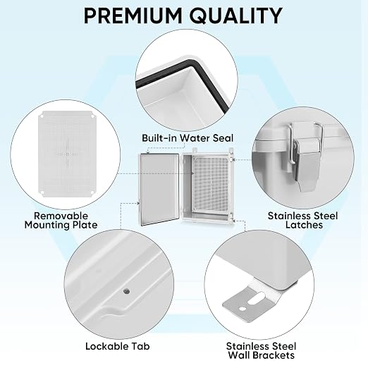 TICONN Outdoor Electrical Box Waterproof, ABS IP67 Junction Box Enclosure | - Image 4