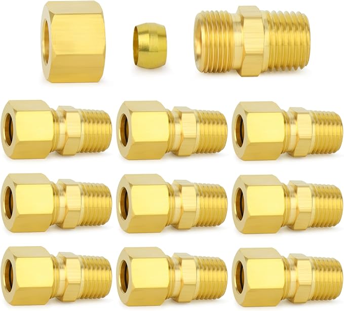ChillWaves Brass Compression Tube Fitting, 3/8" OD x 1/4" NPT Male Compression by VisittheCHILLWAVES