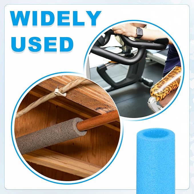 PATIKIL Pipe Insulation Foam Tube Foam Pipe Tubing Covers Blue 2Pcs | 1-1/4" ID - Image 5