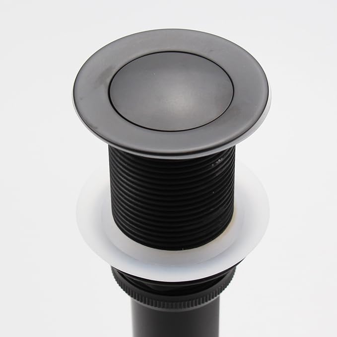 Bathroom Sink Pop Up Drain Without Overflow, Small Cap, Matte Black - Image 4