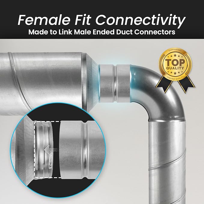 8" Inch Metal Vent Duct Connector - Image 3