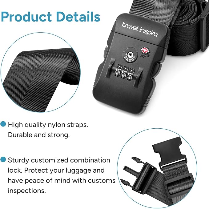 Travel Inspira TSA Lock Luggage Straps - Image 9