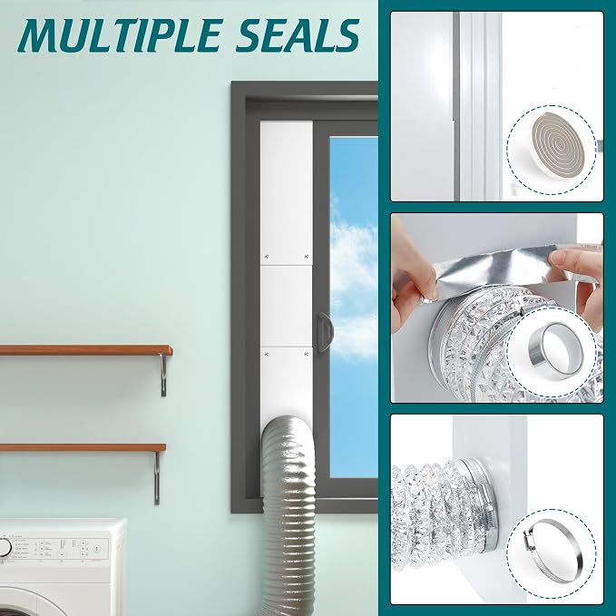 Daisypower Dryer Vent Window Kit, Adjustable Window Vent Kit - Image 5