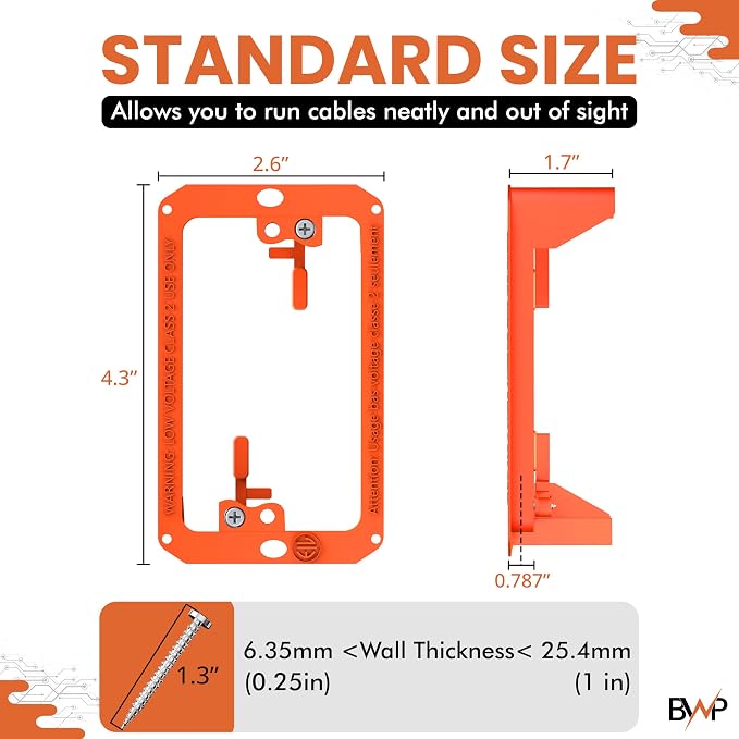 BWP Low Voltage Mounting Bracket 1 Gang, 12 Pack - Image 2