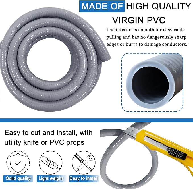 1-1/4inch 25FT Electrical Conduit Kit, Liquid-Tight Conduit and Connector | - Image 3