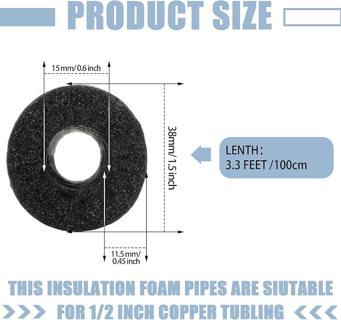 12 Pcs 3.3 Feet Pipe Insulation Foam Tube Pool Noodles Insulating Water Pipe - Image 2