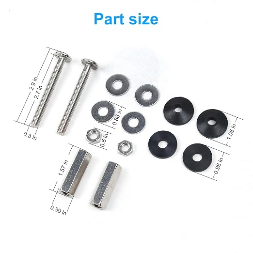 2Pcs Universal Toilet Seat Bolts Kit, Metal Heavy - Image 6