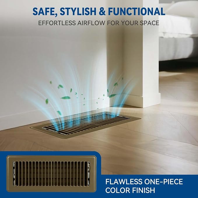 4" x 10" Floor Register Vent Covers 4Pack, Steel Floor Vent - Image 3
