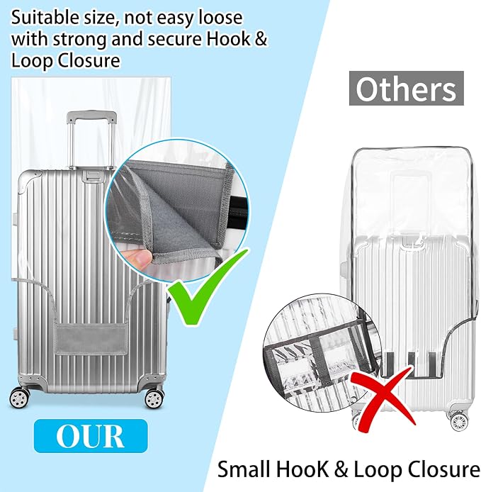 Yotako Clear PVC Suitcase Cover Tough Protector, 24 Inch Luggage Covers - Image 2