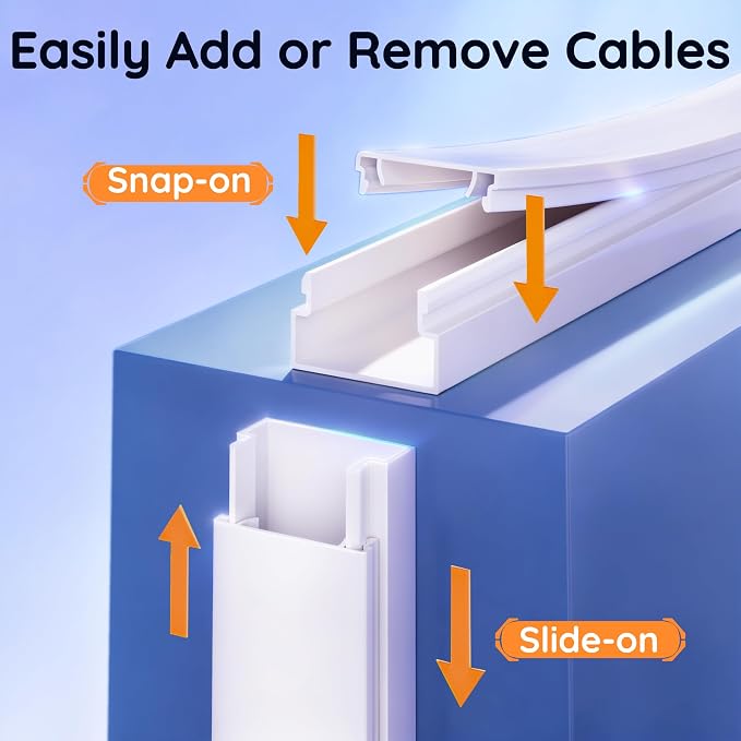 Delamu 236in Cord Hider, Professional Cable Cover Kit - Image 2