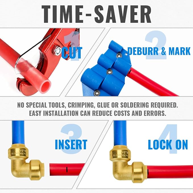 1/2 Inch 90-Degree Elbow, Push Pex Elbow 1/2 Inch, 6 Pack | Push-to-Connect - Image 5