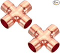 PATIKIL 5/8 Inch ID Copper Union Cross Pipe Fitting, 2 Pack 4 Way Welding by PATIKIL