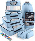 Veken 8 Set Packing Cubes for Travel Essentials, Suitcase Organizer Bags in 4 by Veken