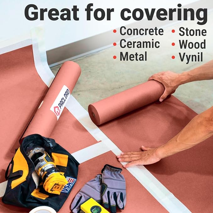 Floor Protection Paper 48" x 166' Red Rosin Paper Roll - Image 4