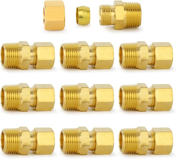 ChillWaves Brass Compression Tube Fitting, 1/8" OD x 1/8" NPT Male Compression by VisittheCHILLWAVES