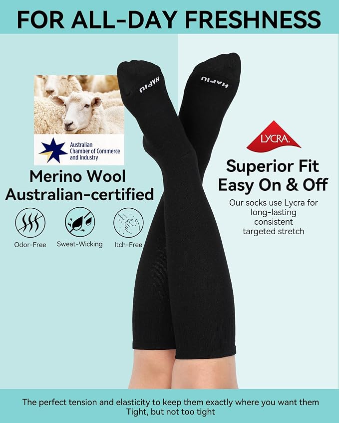 HAPIU Merino Wool Easy On Compression Socks - Image 4