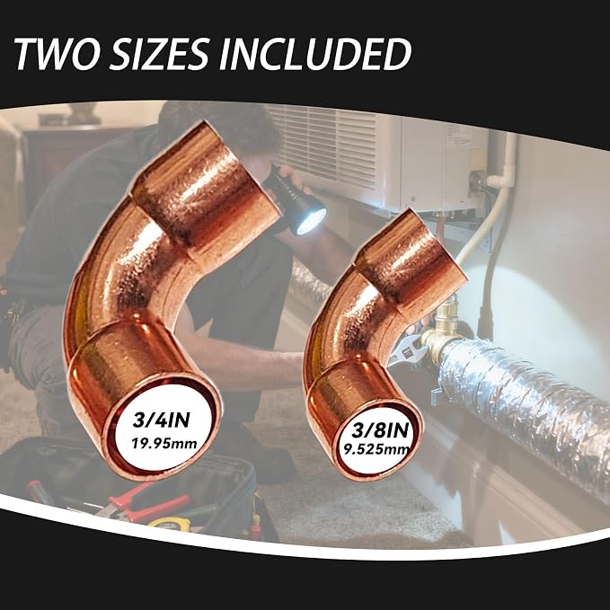 3/8 & 3/4 HVAC Copper Fittings Kit - Image 3
