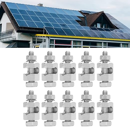 Premium Copper Solar Panel Grounding Clamps, Secure Hex Nut Tightening Earthing - Image 2