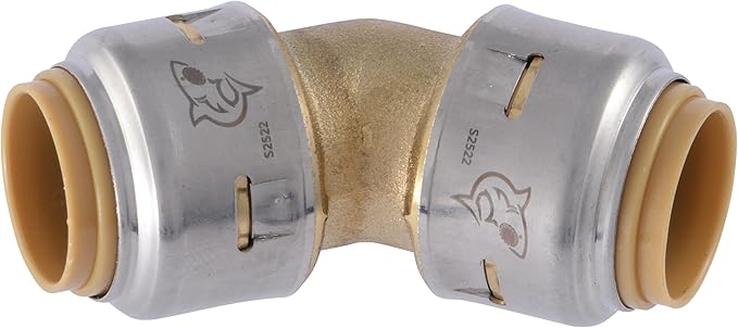 SharkBite Max 3/4 Inch 45 Degree Elbow, Push to Connect Brass Plumbing Fitting by SharkBite