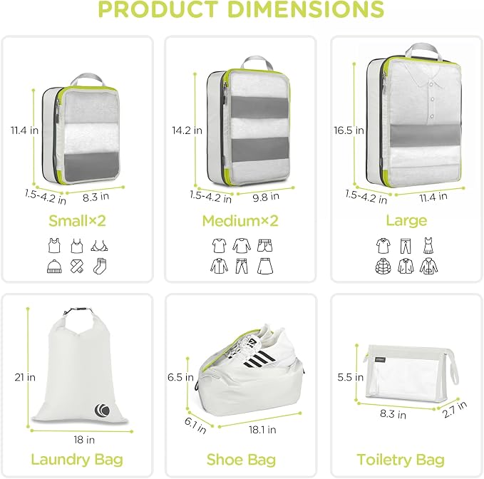 Cipway Compression Packing Cubes Mesh, Lightweight Luggage Organizer Bags - Image 5