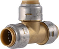 SharkBite Max 1/2 Inch Tee, Push to Connect Brass Plumbing Fitting, PEX Pipe by SharkBite