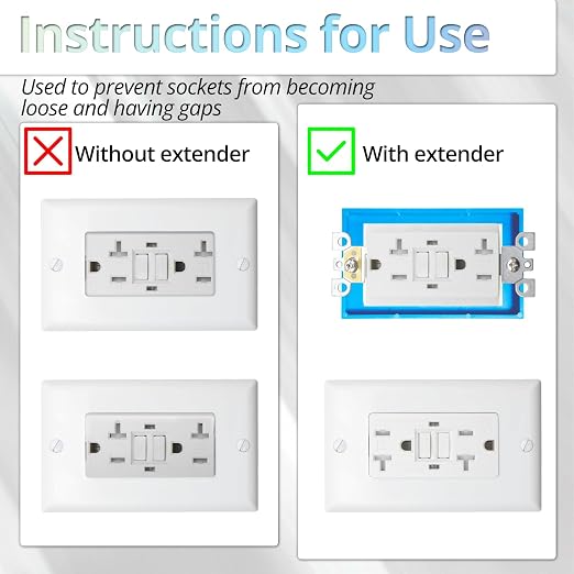 MAKERELE Single Gang Electrical Outlet Box Extender, 4 Pack | - Image 3