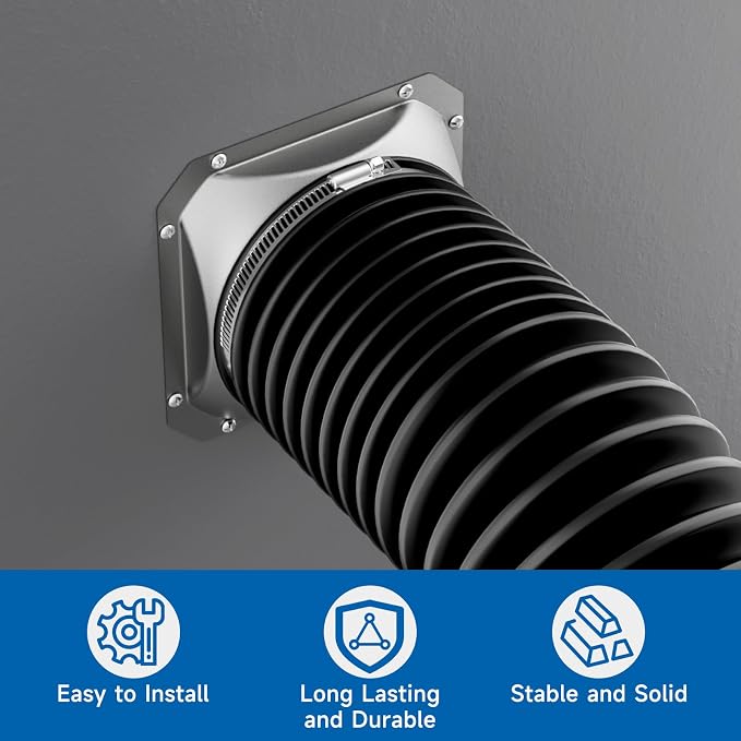 Hon&Guan 8 Inch Square to Round Duct Connector, Metal Vent Flange - Image 4