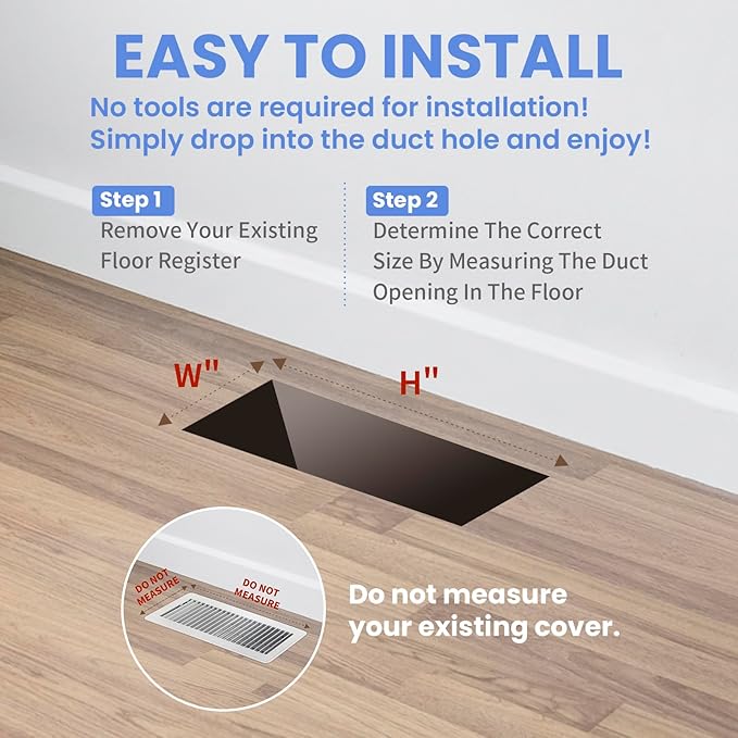 Howeall 2x12 Inches 4 Pack Heavy Duty Walkable Floor Register - Image 6
