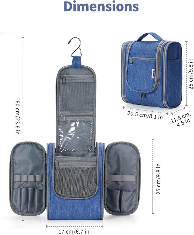 Narwey Small Hanging Travel Toiletry Bag Cosmetic Make up Organizer - Image 8