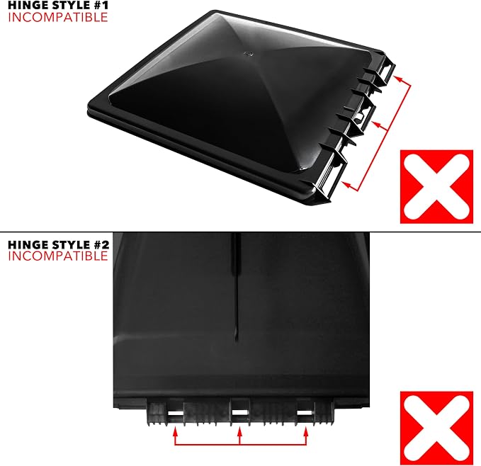 2 Packs 14 Inch RV Roof Vent Cover Replacement Vent Lid Black - Image 4