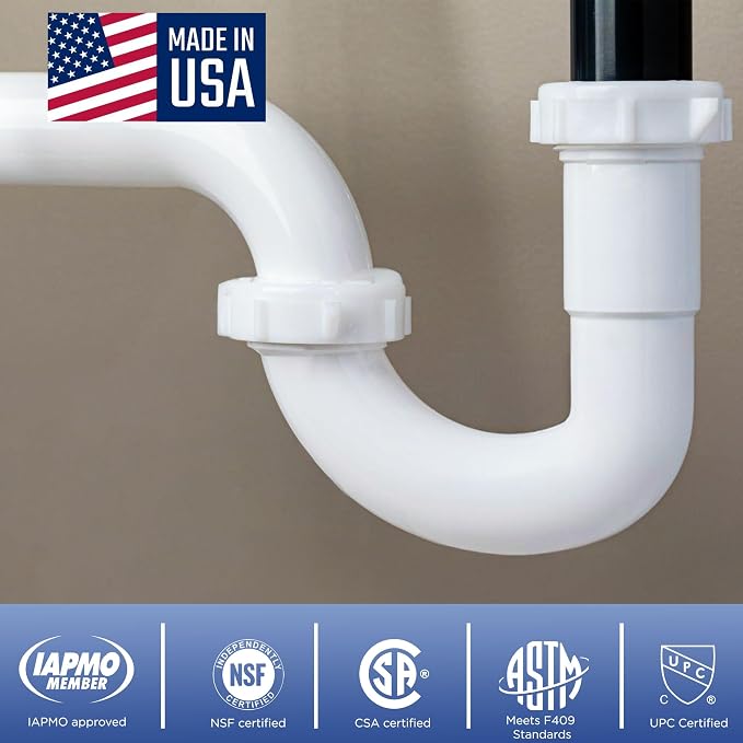1-1/2 Inch P-Trap Kit, Polypropylene Tubular - Image 5