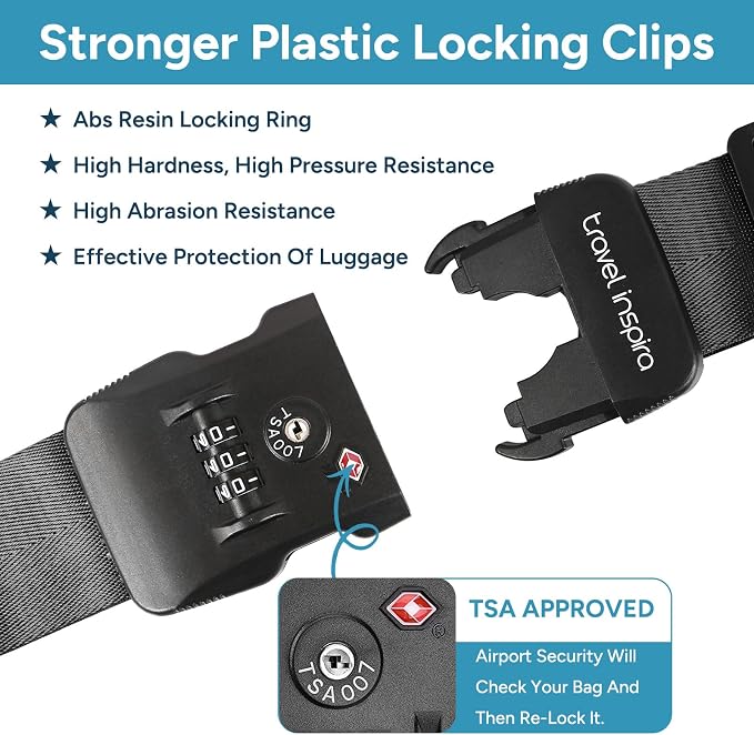 Travel Inspira TSA Lock Luggage Straps - Image 4