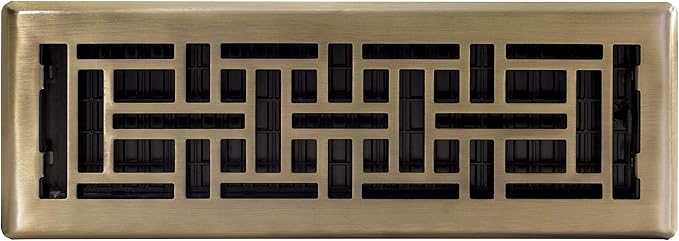 Decor Grates Oriental Floor Register, 4x14 Inches, Antique Brass Finish - Image 2