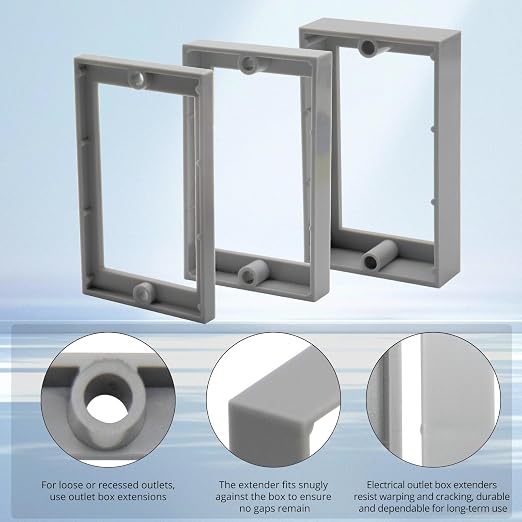 HXH Single Gang Receptacle Outlet Box Extender, 1/4 Inch, 1 Pack | - Image 5