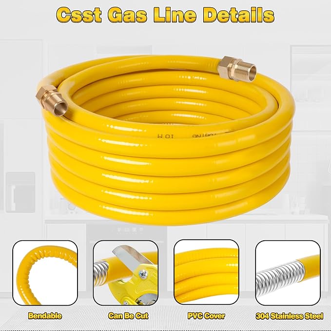 70Ft 3/4" CSST Gas Line, Flexible Stainless Steel Tubing Pipe | Anti-Cracking - Image 4