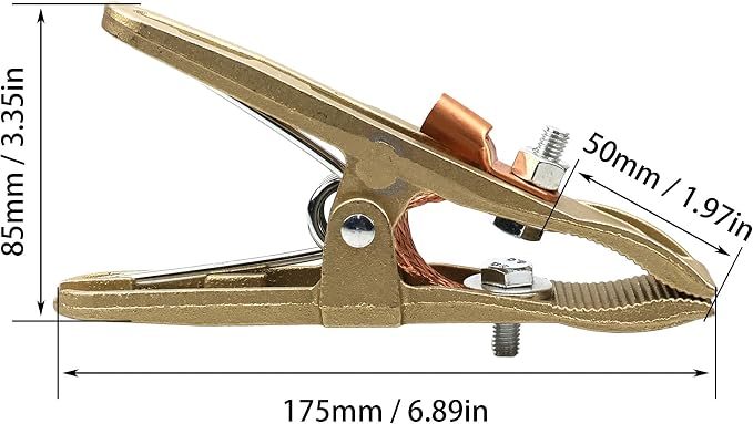 500-Amp Welding Ground Clamp, Brass A-shape Earth Clamp - Image 3