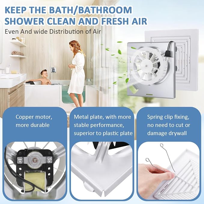 WKZO Bathroom Fan Motor & Grille Kit, Fits Br-oan NuT-one 688-689 BP46 - Image 3