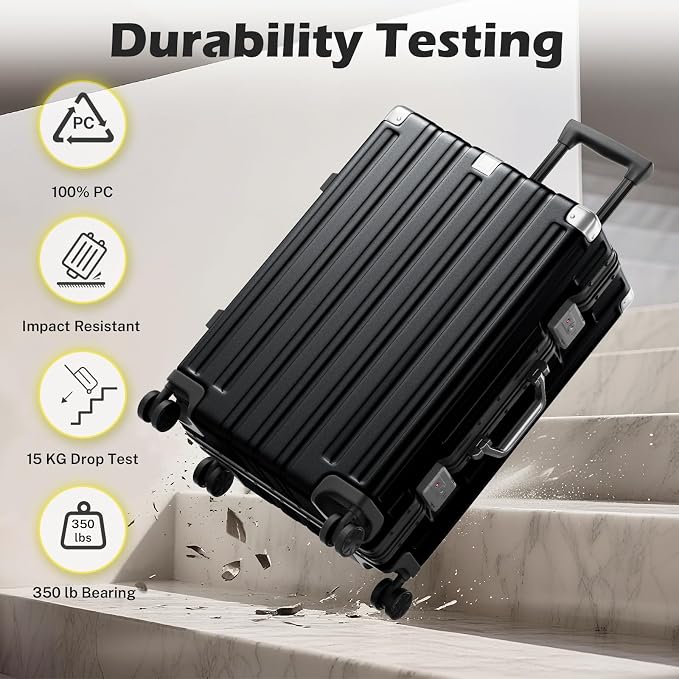 Krute Luggage Sets 2 Pieces Aluminum Frame Suitcase - Image 7