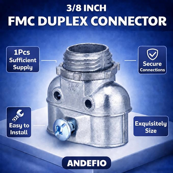 Tandefio 3/8" Flexible Conduit Metal Duplex Connector - Image 3