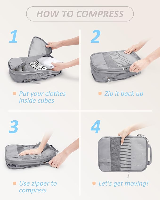 BAGSMART 6 Set /4 Set/2 Set Compression Packing Cubes - Image 6