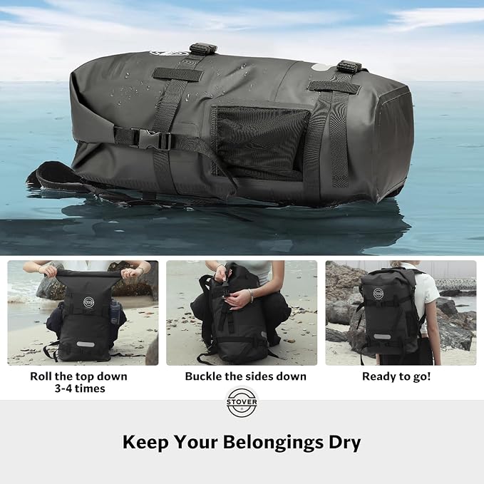 STOVER 5/10/25/30/40/55L Waterproof Backpack- Floating Dry Bag - Image 4