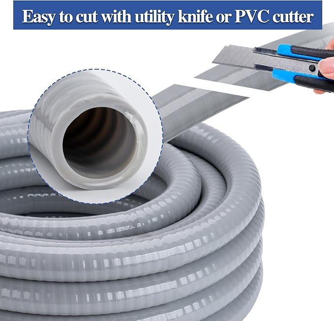 3/4 Inch 100 FT Liquid-Tight Conduit and Connector Kit | Non Metallic Flexible - Image 5